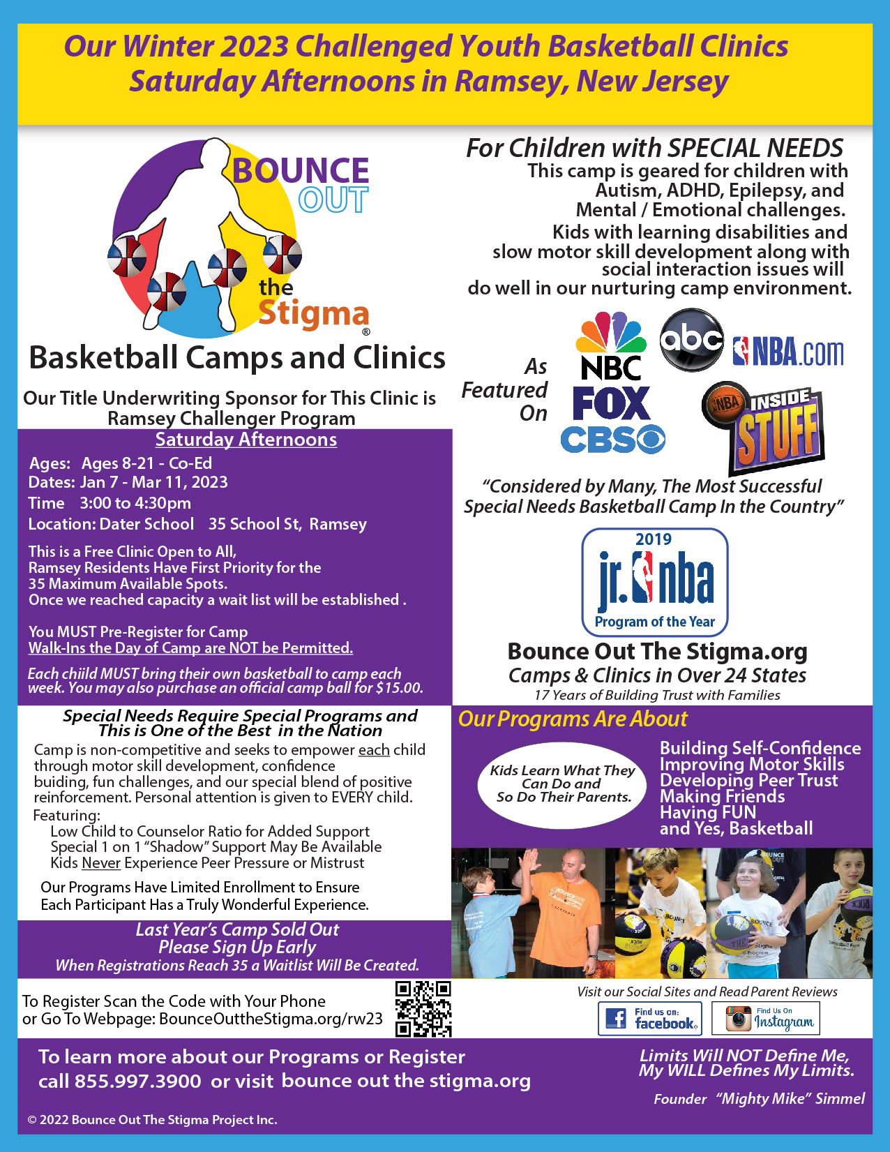 Bounce Out the Stigma Special Needs Basketball Camps in New Jersey