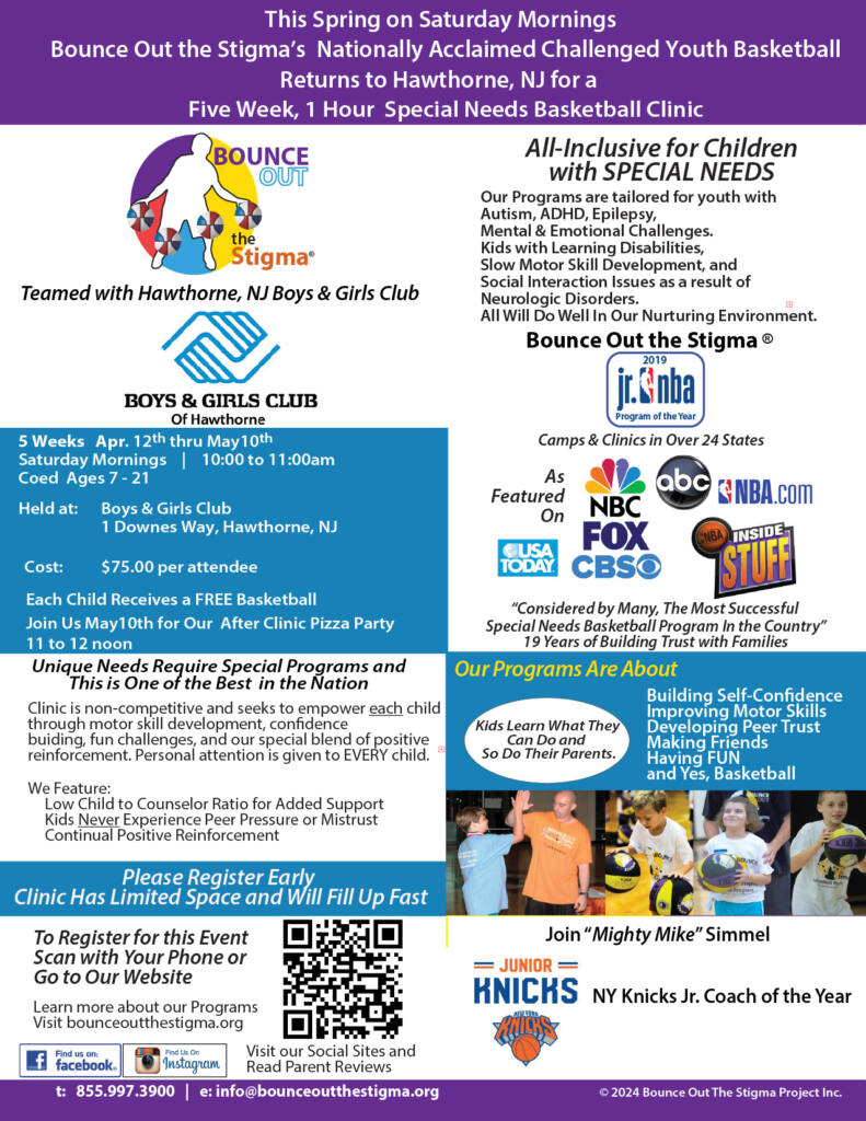 Bounce out the STigma Special Needs Basketball Clinic